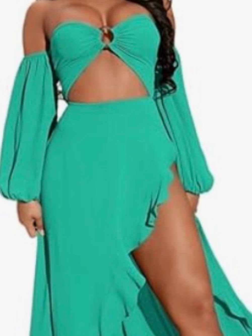 Off shoulder latern dress